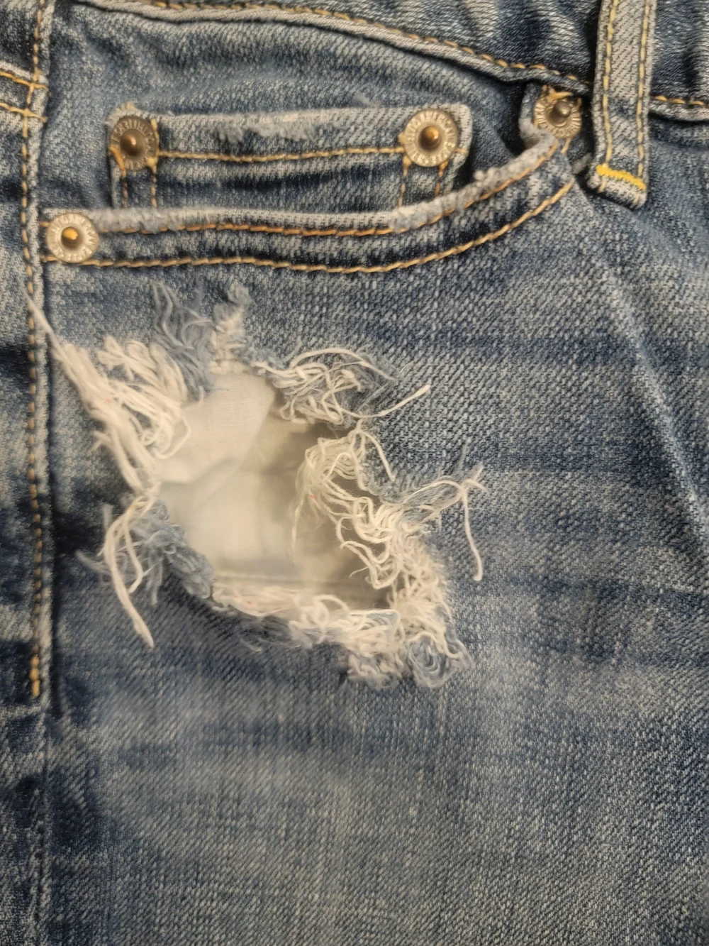 Light Wash Denim Shorts with Contrast Topstitching